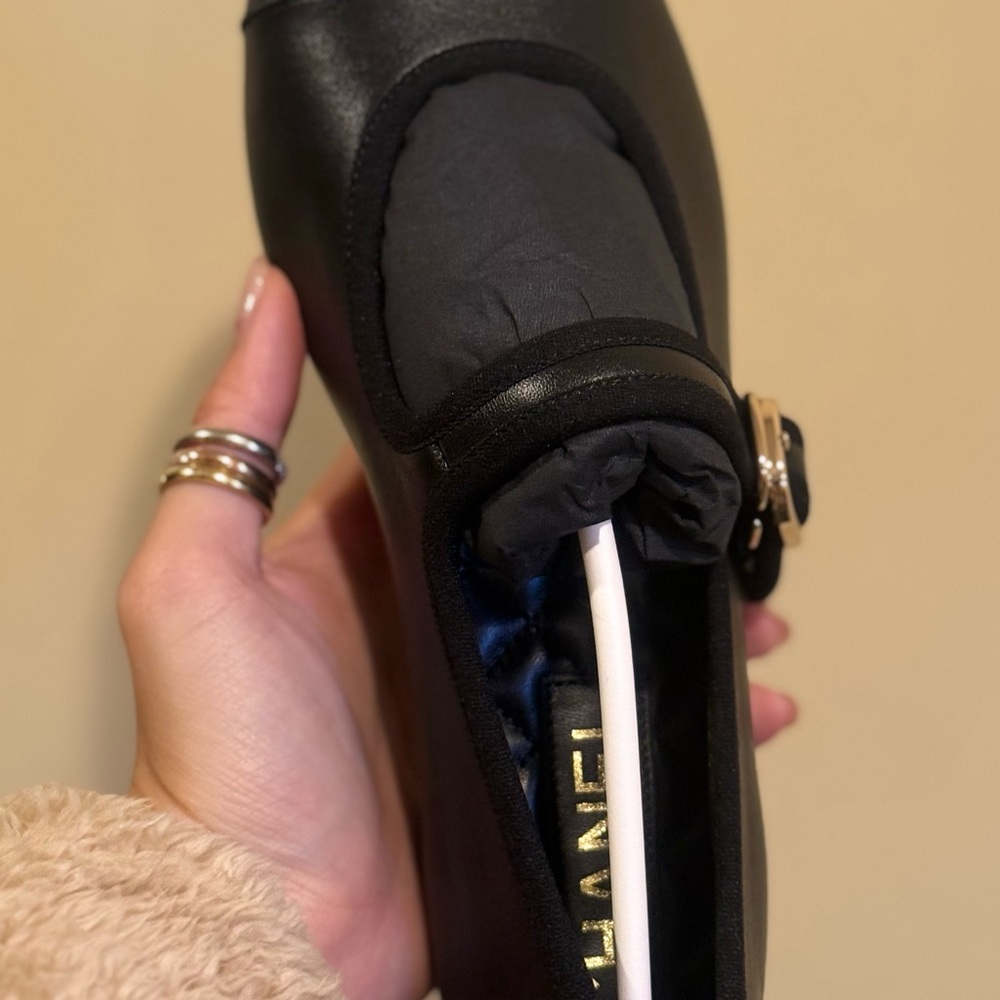 Brand new in box black Chanel Mary Jane’s size 36.5 - Picture 6 of 7